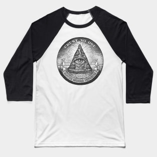 Illuminati Pizza Slice - White Baseball T-Shirt